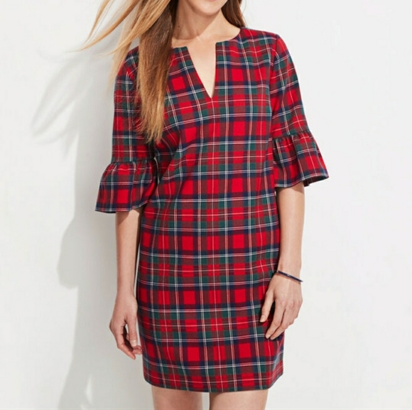 vineyard vines red plaid dress